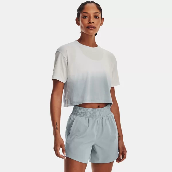 UNDER ARMOUR BRANDED DIP DYE CROPPED T-SHIRT ΓΚΡΙ