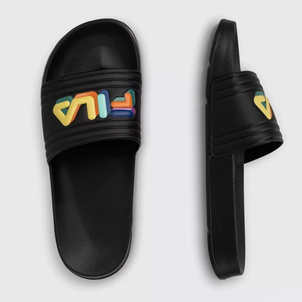 FILA WOMEN'S MORRO BAY LOGO SLIPPER ΜΑΥΡΟ