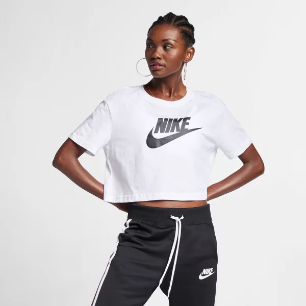 NIKE SPORTSWEAR ESSENTIAL CROPPED TEE ΑΣΠΡΟ