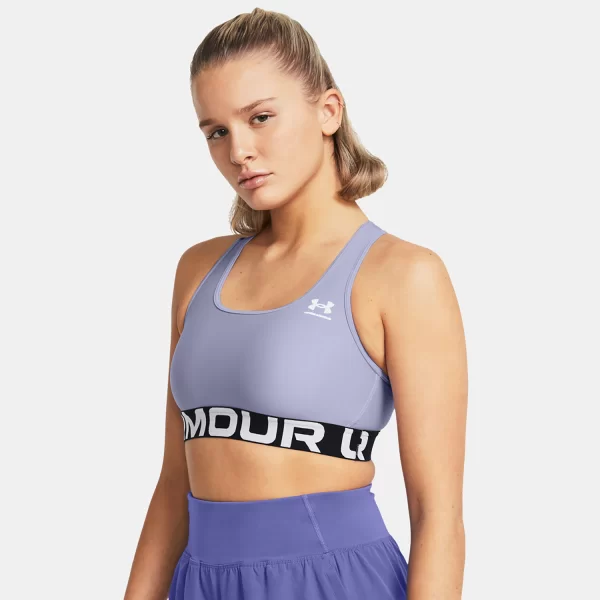 UNDER ARMOUR HEATGEAR ARMOUR MID BRANDED SPORTS BRA ΜΩΒ