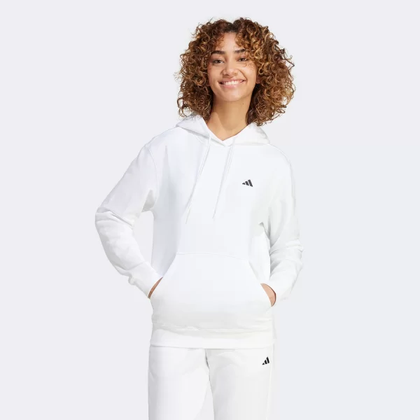 ADIDAS ESSENTIALS SMALL LOGO FEEL COZY HOODIE ΑΣΠΡΟ