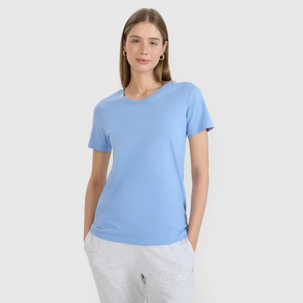 4F WOMEN'S REGULAR PLAIN T-SHIRT ΜΠΛΕ
