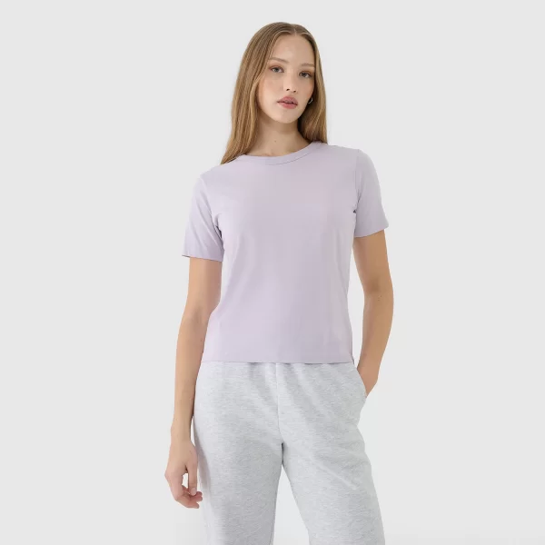 4F WOMEN'S REGULAR PLAIN T-SHIRT ΜΩΒ