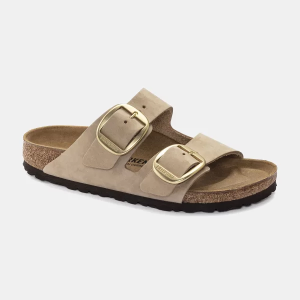BIRKENSTOCK ARIZONA BIG BUCKLE NUBUCK LEATHER SANDALS - NARROW FIT ΜΠΕΖ
