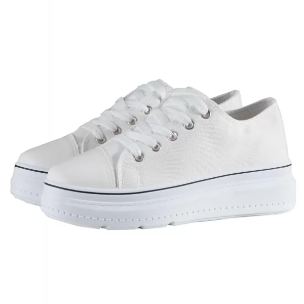 Γυναικείo παπούτσι πάνινο δύσολο. ΛΕΥΚΟ