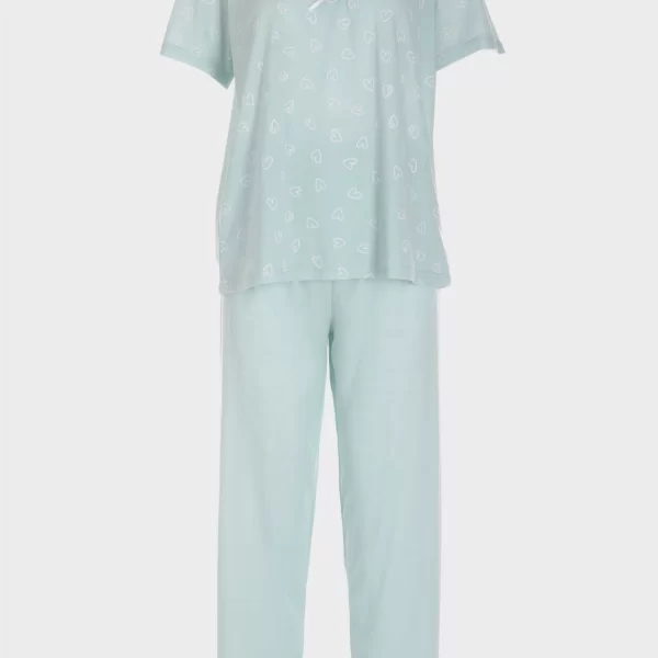 Πιτζάμα γυναικεία με καρδιές ΜΕΝΤΑ