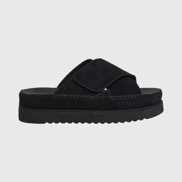 Funky Buddha Γυναικεία Suede σανδάλια FBL011-118-08 Μαύρο