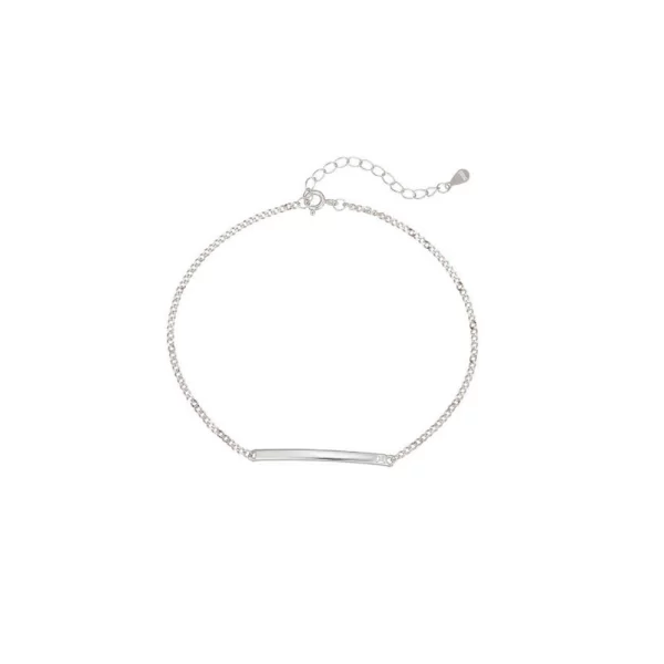 Ασημένιο βραχιόλι ποδιού με γεωμετρική λεπτομέρεια