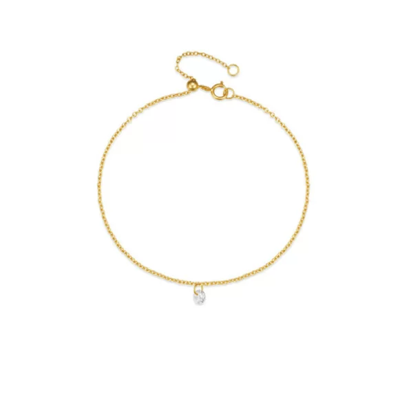 Ασημένιο βραχιόλι με κρεμαστό ζιργκόν επιχρυσωμένο