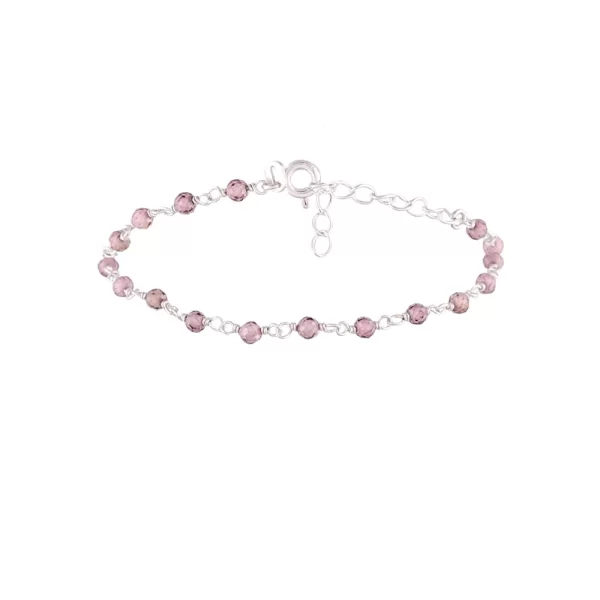 Ασημένιο Βραχιόλι Ροζάριο με Ζιργκον πέτρα σε χρώμα Σοκολατί