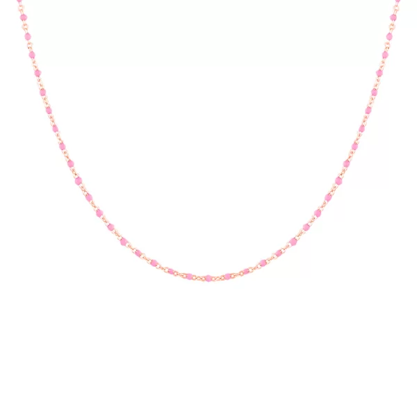 Ασημένιο Κολιέ Ροζάριο με Ροζ Σμάλτο επιχρυσωμένο με ροζ χρυσό