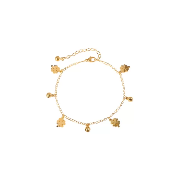 Βραχιόλι με κρεμαστά στοιχεία από ανοξείδωτο ατσάλι σε χρυσή απόχρωση