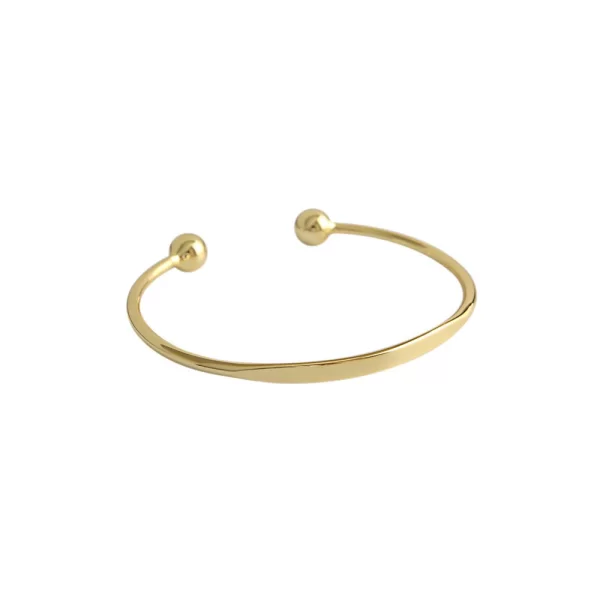 Ανοιχτή χειροπέδα με μπίλιες από ανοξείδωτο ατσάλι σε χρυσή απόχρωση