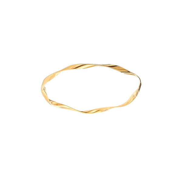 Χειροπέδα με στριφτό σχέδιο από ανοξείδωτο ατσάλι σε χρυσή απόχρωση