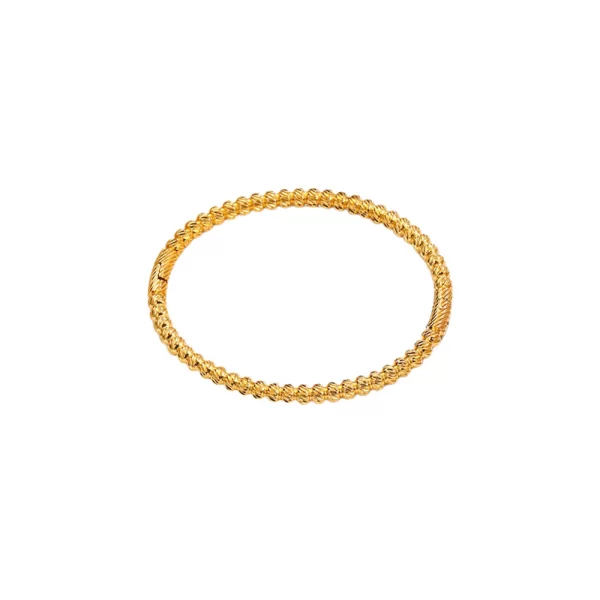 Χειροπέδα με ανάγλυφο σχέδιο από ανοξείδωτο ατσάλι σε χρυσή απόχρωση