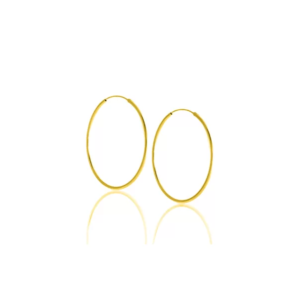 Κρίκοι σκουλαρίκια από ασήμι 925, επιχρυσωμένοι