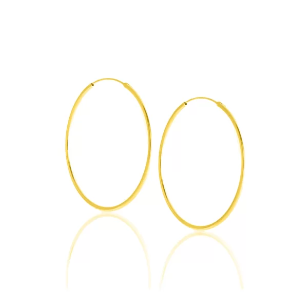 Κρίκοι σκουλαρίκια από ασήμι 925, επιχρυσωμένοι