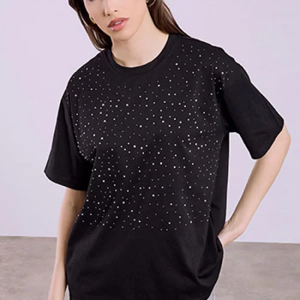T-shirt με strass SQ7616.4053+2