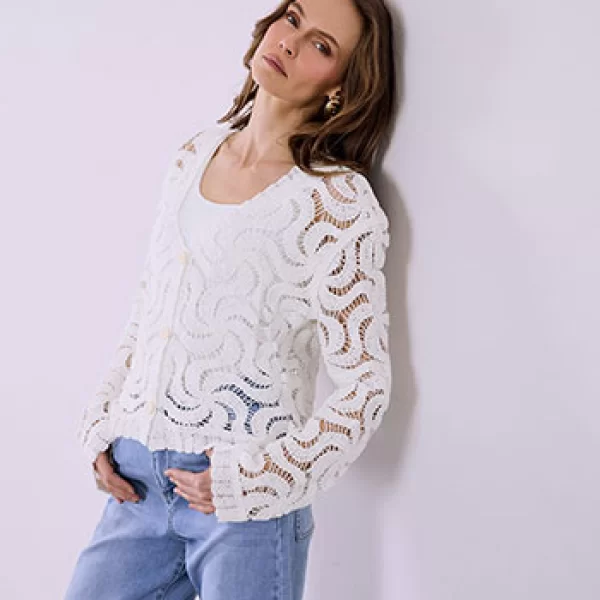 Ζακέτα πλεκτή κροσέ SQ7616.5609+1