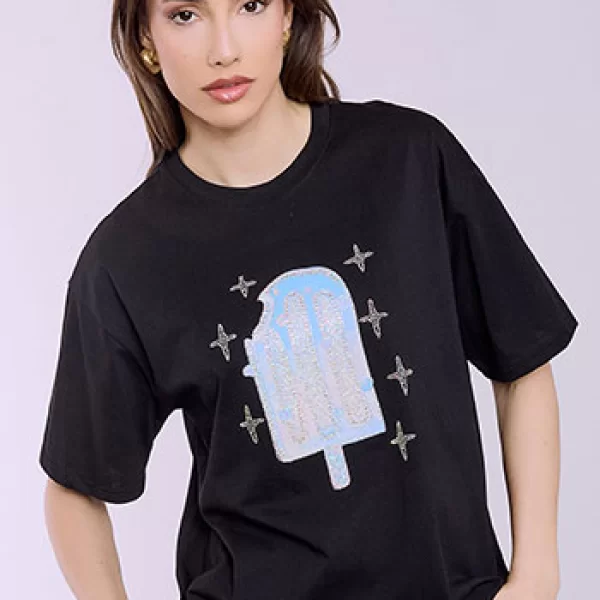 T-shirt με παγωτό strass SQ7616.4052+2