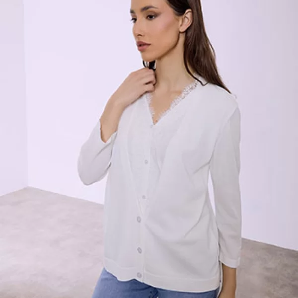 Ζακέτα με λεπτομέρειες δαντέλας SQ7616.5525+3