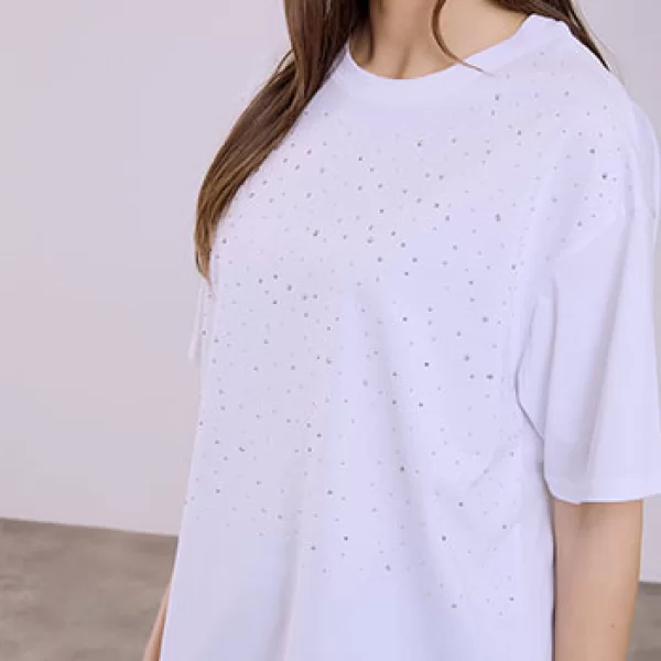 T-shirt με strass SQ7616.4053+1