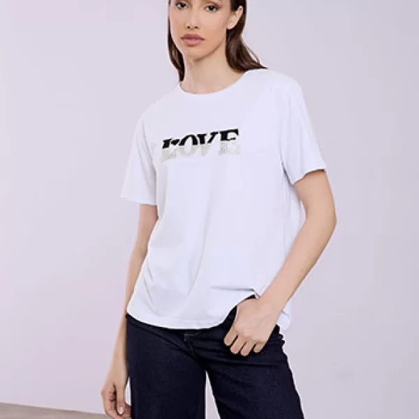 T-shirt love με strass SQ7616.4955+2