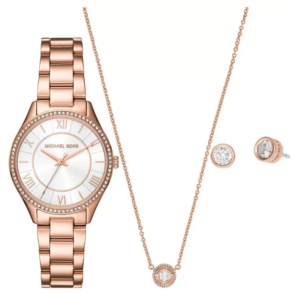 MICHAEL KORS Lauryn Crystals Gift Set - MK4850, Rose Gold case with Stainless Steel Bracelet