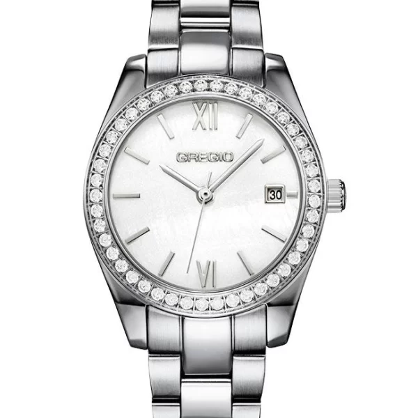 GREGIO Perlee Crystals - GR660010, Silver case with Stainless Steel Bracelet