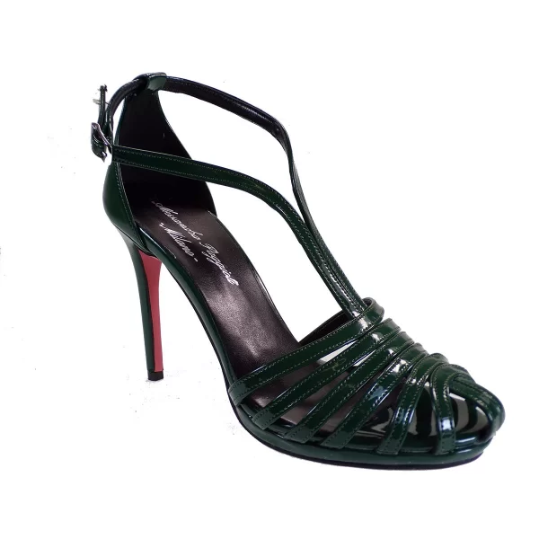 Alessandra Paggioti Γυναικεία Πέδιλα 40073 Πράσινο Λουστρίνι