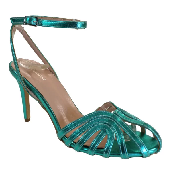 Alessandra Paggioti Γυναικεία Πέδιλα 41060 Πράσινο Μεταλλικό