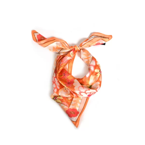 Σατέν φουλάρι με floral print