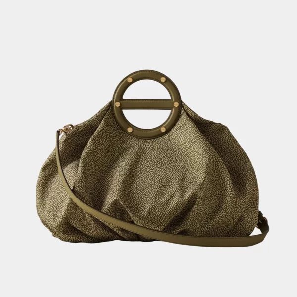 BORBONESE BORBONESE HANDBAG PL(L)PL(T)LEATHER ITAL.ORIGIN P2691010211-AH1-N41 Olive