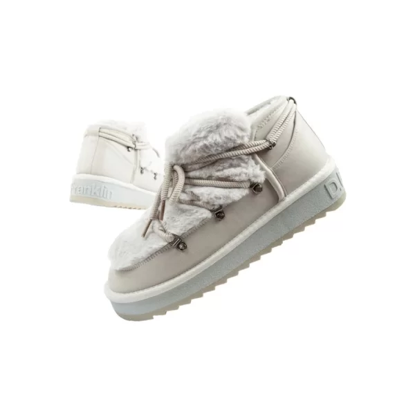 DFranklin women's winter snow boots fashionable fur lining gray