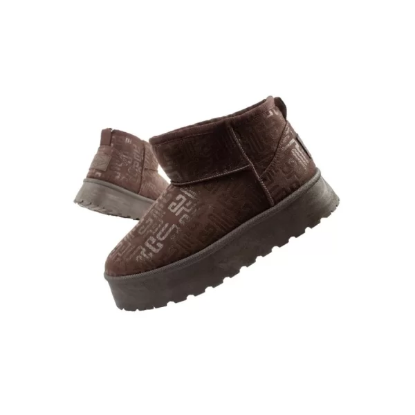 Lee Cooper women's winter snow boots fashionable furlined ankle boots dark brown