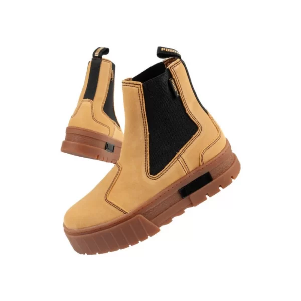 Puma Meyze Chelsea Γυναικεία Flatforms Μποτάκια Κίτρινα 382829-04