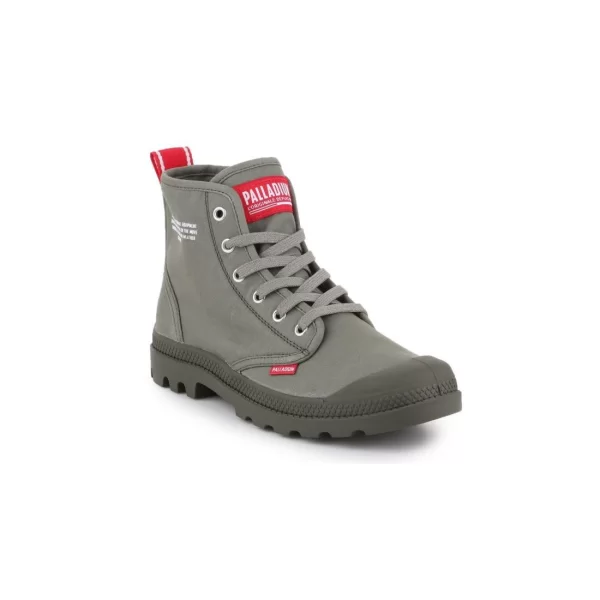 Palladium Pampa Hi Δερμάτινα Γυναικεία Αρβυλάκια Γκρι 76258-325-M