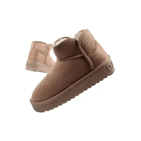 DFranklin women's winter snow boots fashionable fur lined brown ankle boots