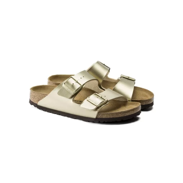 Birkenstock Arizona BirkoFlor Gold Women's Slides Regular 1016110