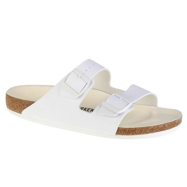 Birkenstock Arizona Birko-Flor Γυναικεία Σανδάλια σε Λευκό Χρώμα 1019061