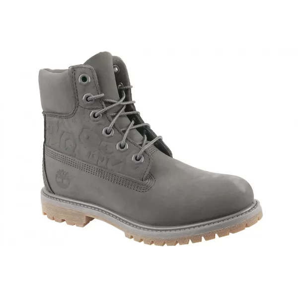Timberland 6inch Premium Δερμάτινα Γυναικεία Αρβυλάκια Γκρι A1K3P