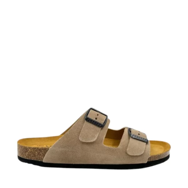 Γυναικείες παντόφλες PLAKTON BETA 180010 PIEDRA μπεζ δέρμα nubuck