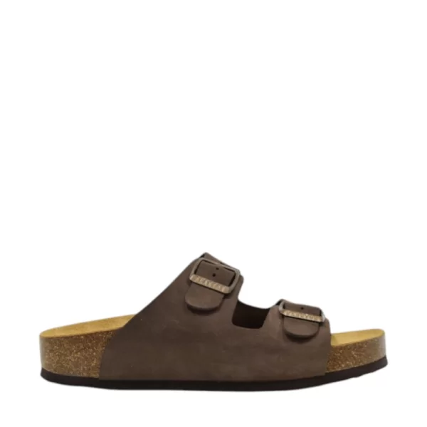 Γυναικείες παντόφλες PLAKTON CP BETA 340010 MARRON καφέ δέρμα