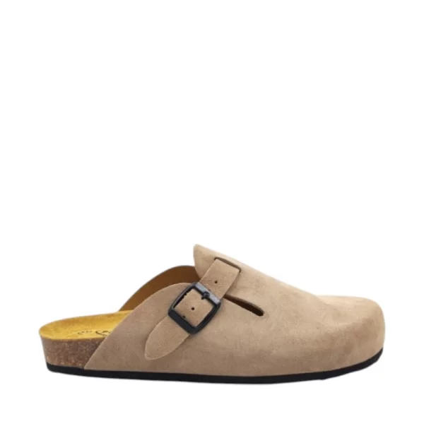 Γυναικείες παντόφλες PLAKTON BLOGG 181539 PIEDRA μπεζ δέρμα nubuck