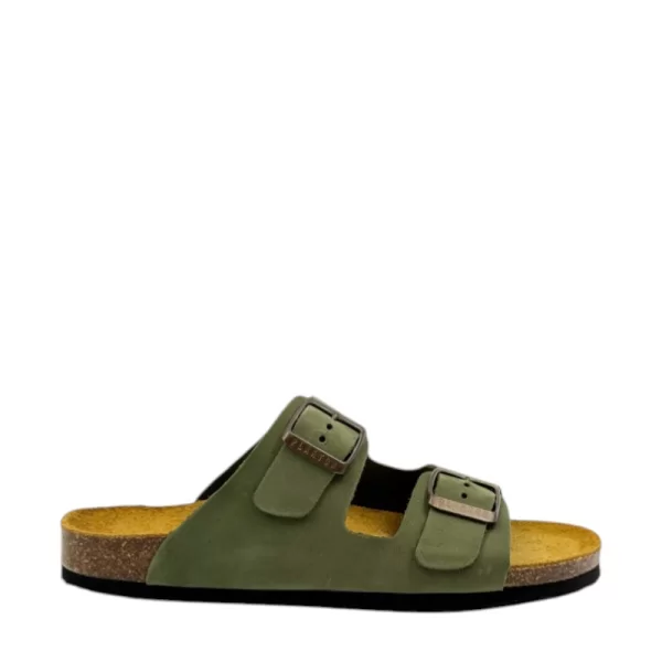 Γυναικείες παντόφλες PLAKTON BETA 180010 LIGH KHAKI λαδί δέρμα nubuck