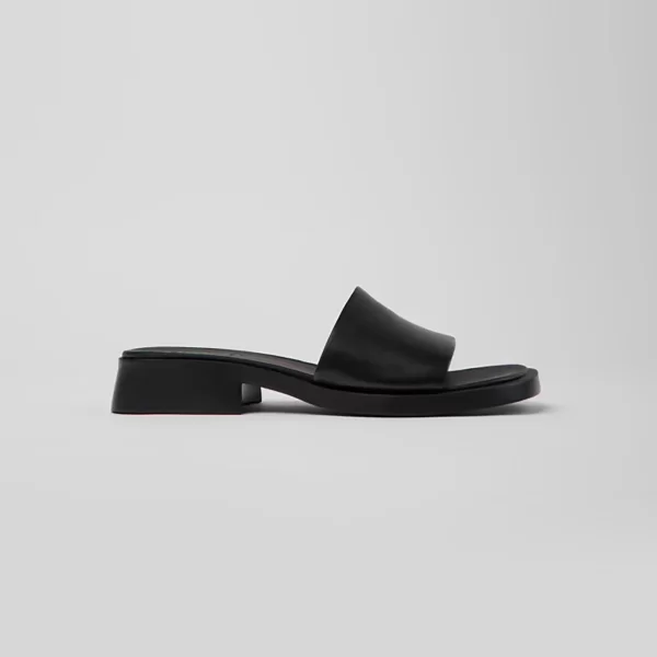 Camper γυναικεία δερμάτινα πέδιλα μονόχρωμα 