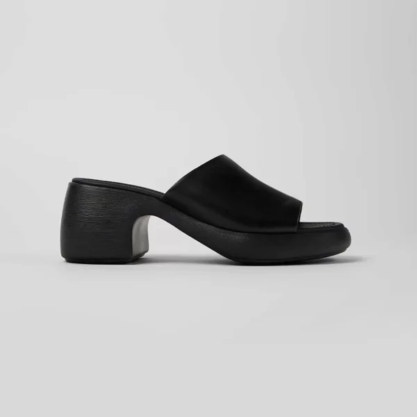 Camper γυναικεία δερμάτινα πέδιλα με τακούνι “Thelma” - K201722-001 Μαύρο