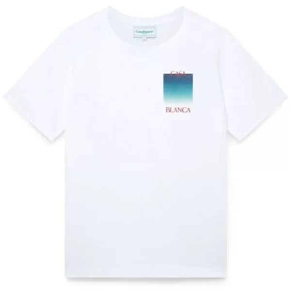 T-shirt με κοντά μανίκια Casablanca GRADIENT CASA LOGO WHITE