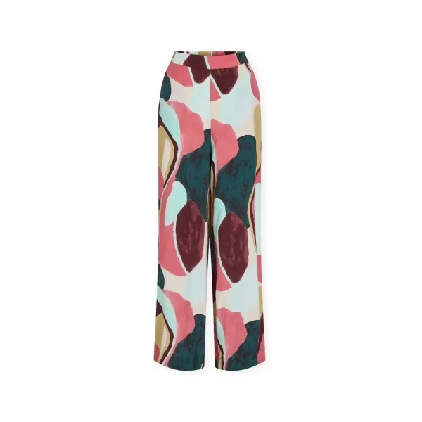 Παντελόνα Vila Lulu Kai Wide Trousers - Holly Berry/Multicolor