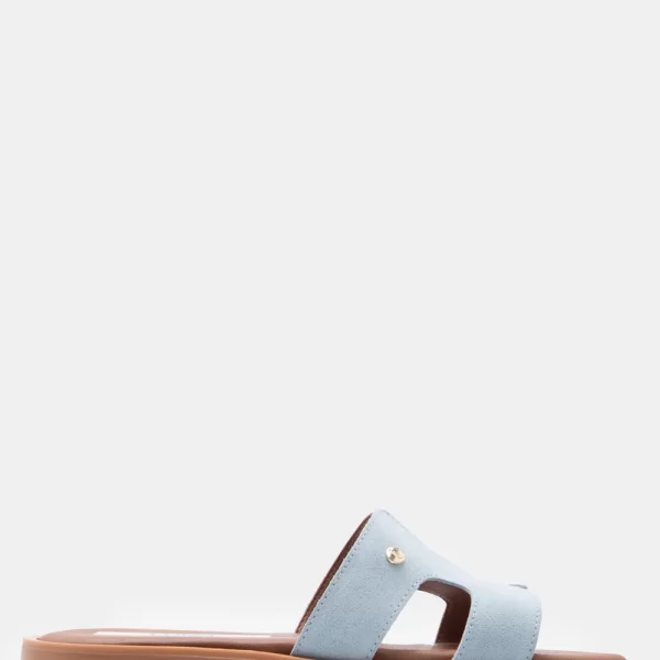 LUIGI DESIGN - Flat Σανδάλια με Ανοίγματα στο Πλάι - Σιέλ